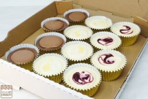 Assorted Cheesecake Cupcakes - 4 each Chocolate, Marionberry, Lemon